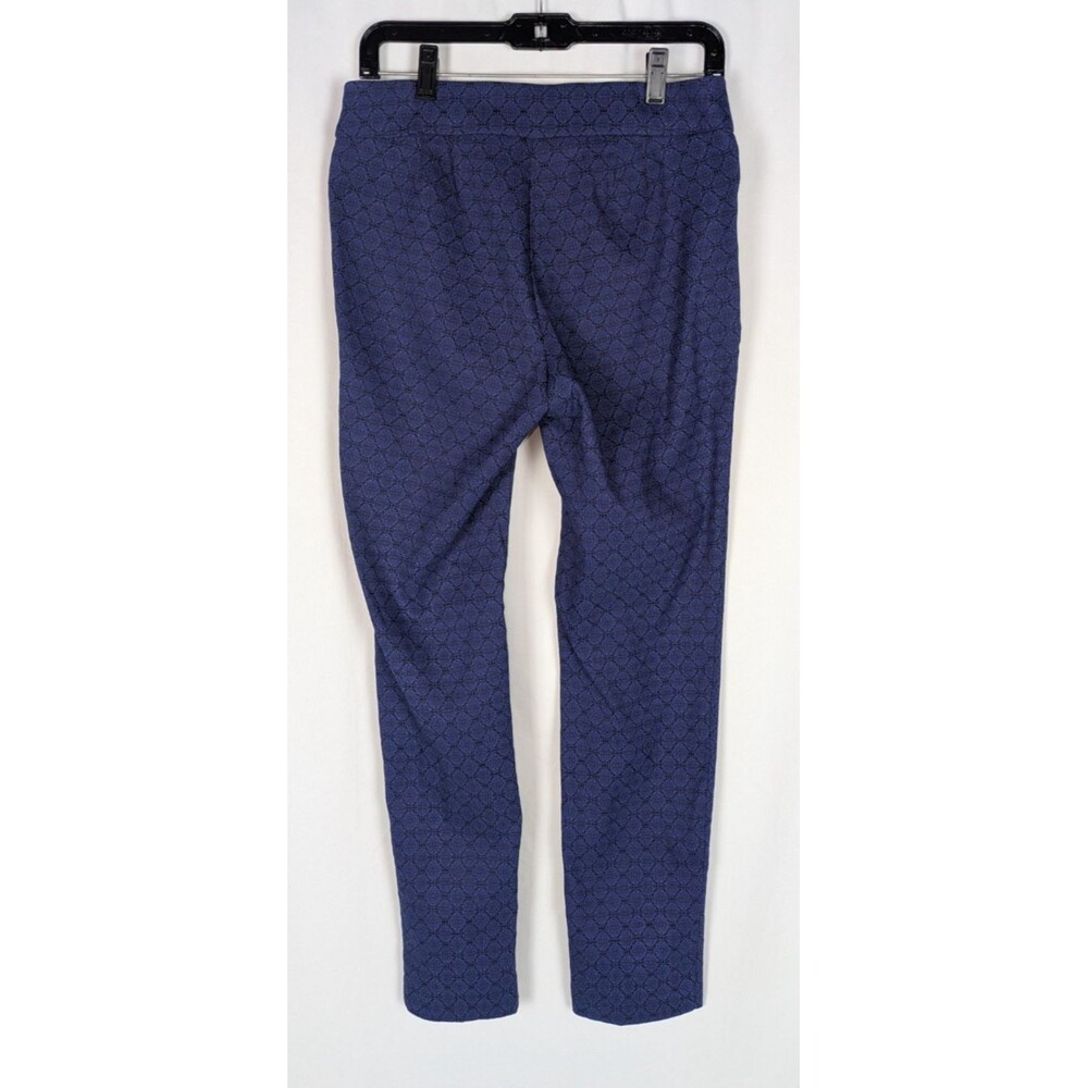 Soho Pants M Women's Blue Medallion Print Pull On Straight Leg Zipper Detail - Picture 4 of 6